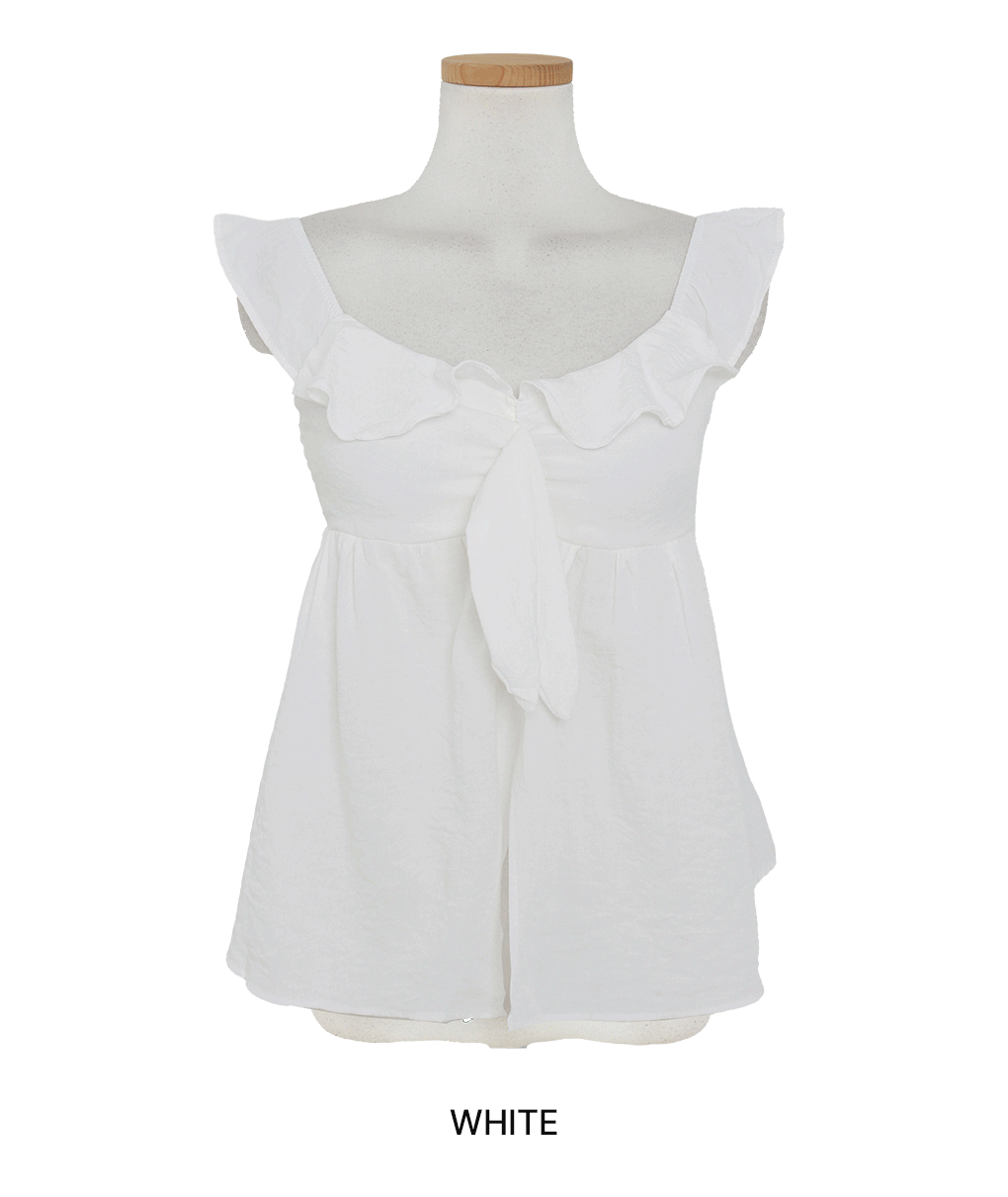 [여리여리/스모크밴딩]포즌 프릴 나시 블라우스