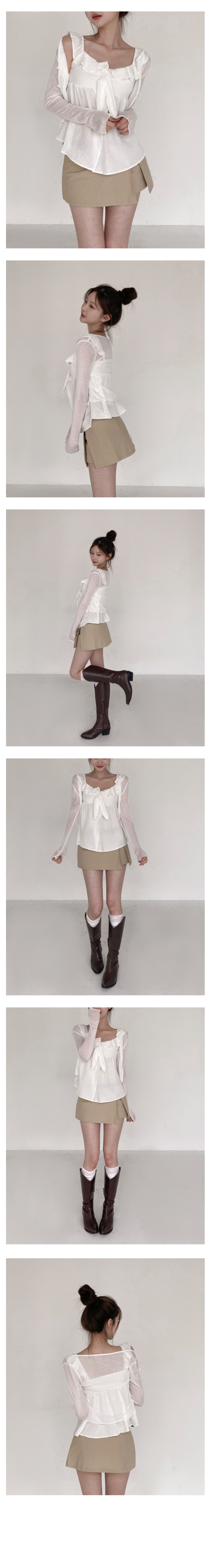 [여리여리/스모크밴딩]포즌 프릴 나시 블라우스