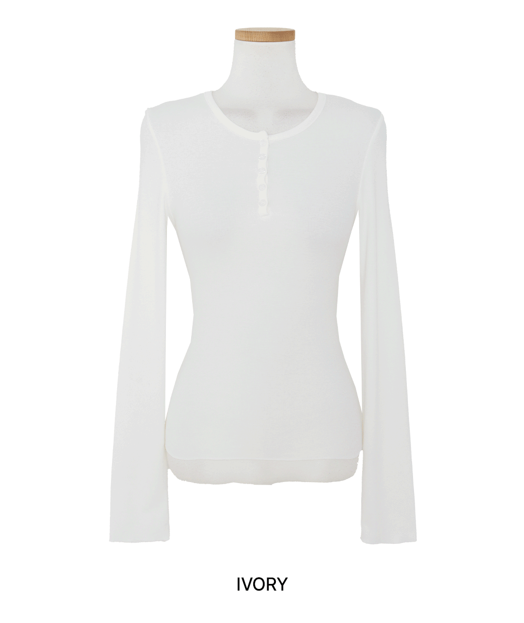 [모달/데일리]터치 헨리넥 슬림 긴팔 티셔츠