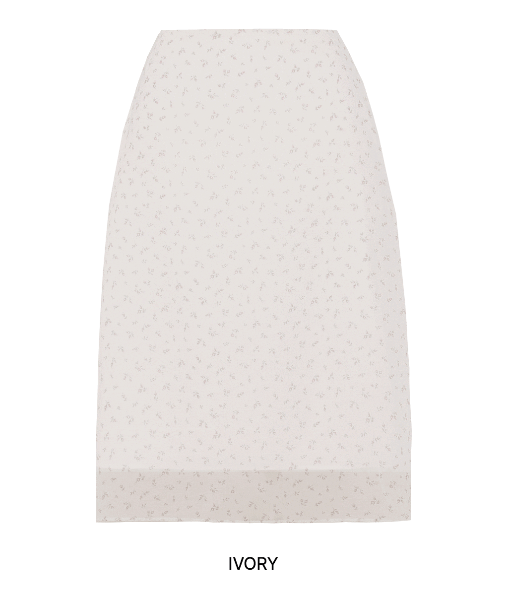 [청순/비침x/살랑핏]베이브 플로럴 미디 스커트