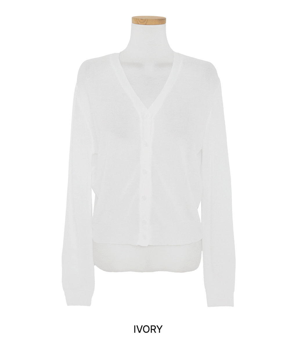 [베이직/여름까지-]바운디 브이 시스루 가디건