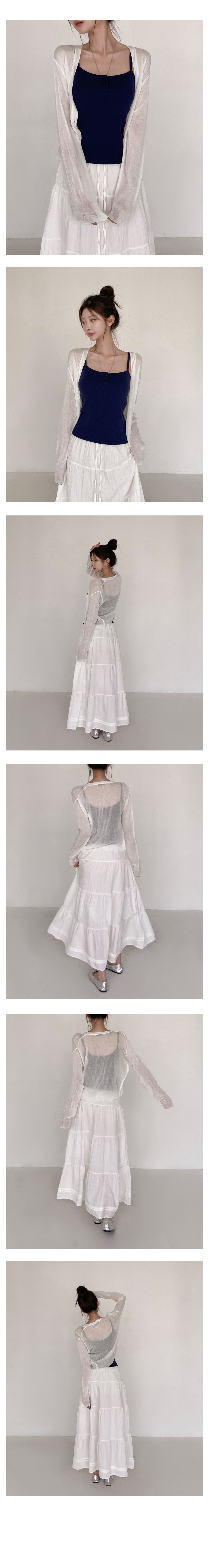 [베이직/여름까지-]바운디 브이 시스루 가디건