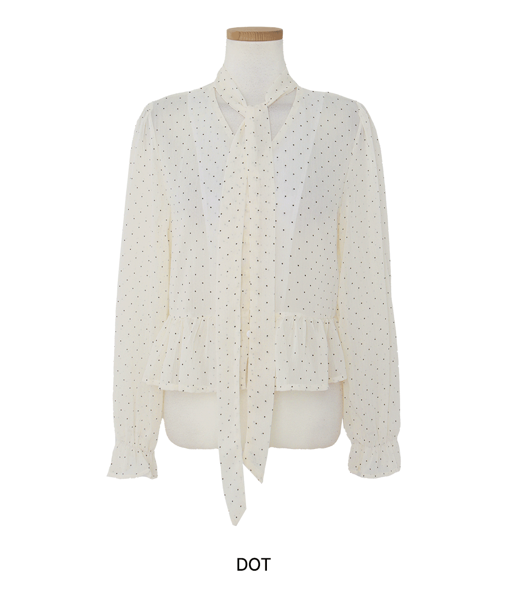 [고급분위기../여친룩]로워니 리본 타이 블라우스