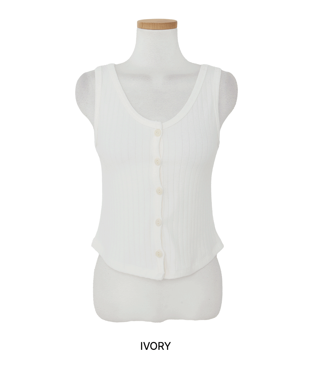 [셋업가능/페미닌]어슨 유넥 골지 민소매