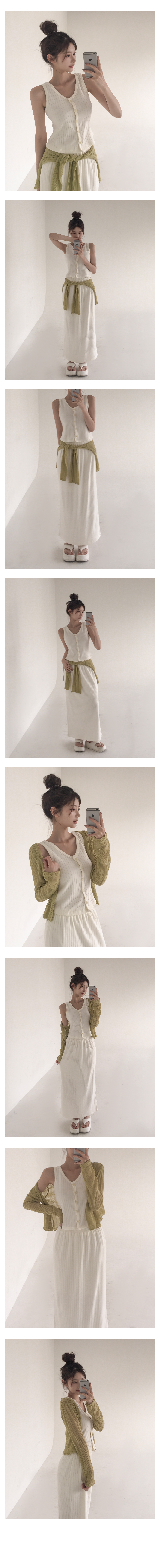 [셋업가능/허리밴딩]슈슈 골지 롱 스커트