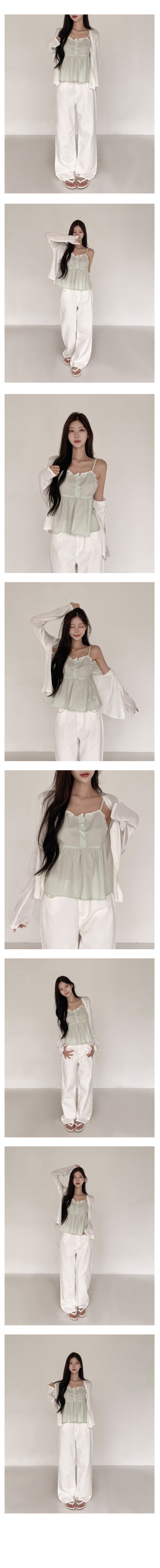 [청순여리/휴가룩]씨슬 레이스 나시 블라우스