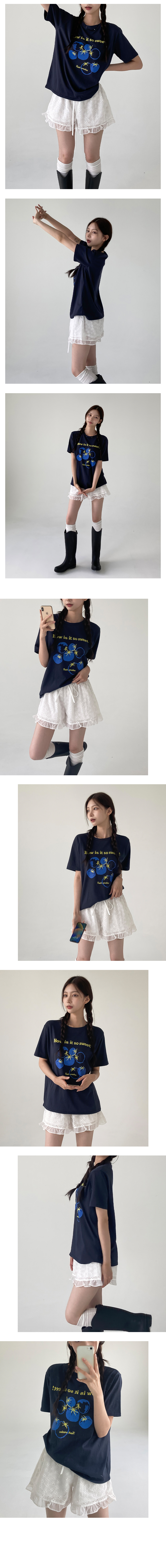 [여름반바지/A라인]유나 펀칭 레이스 반바지