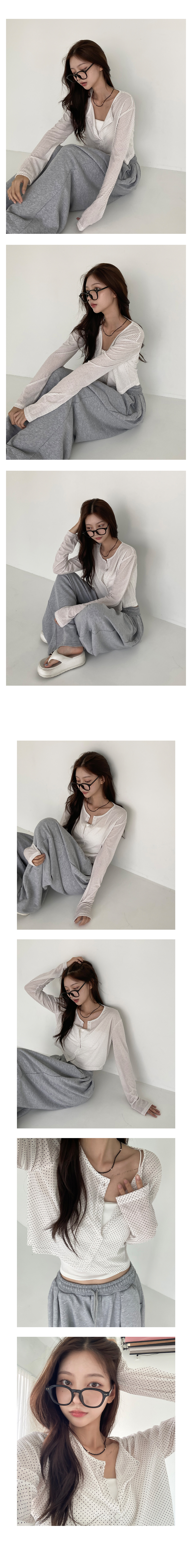 [여리여리/장마룩]테디 도트 크롭 가디건