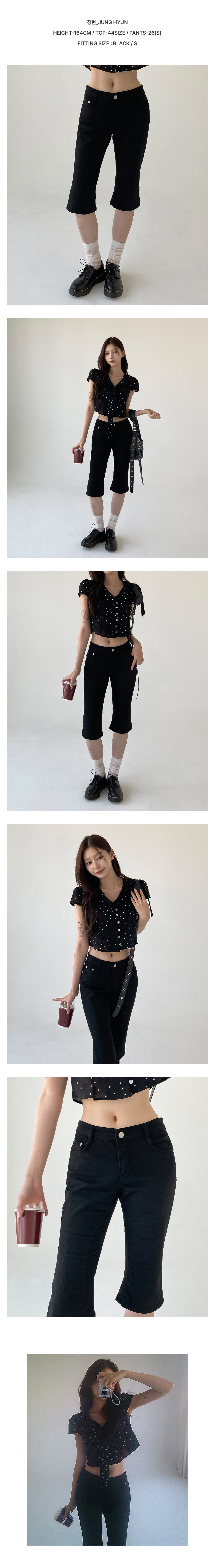 [내수/스판]핫템 코튼 카프리팬츠