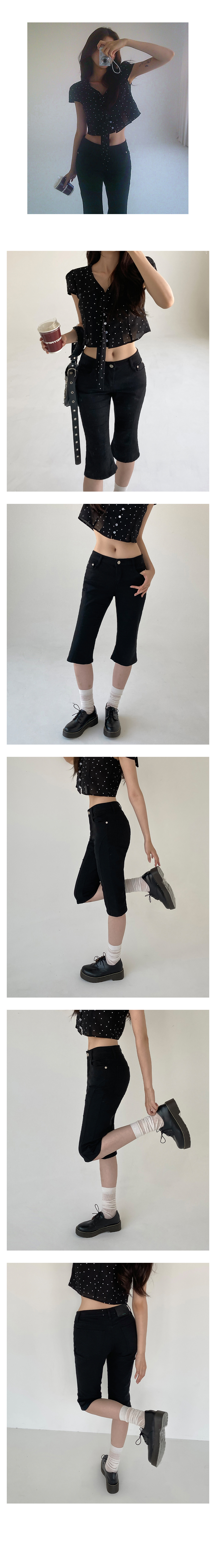 [내수/스판]핫템 코튼 카프리팬츠