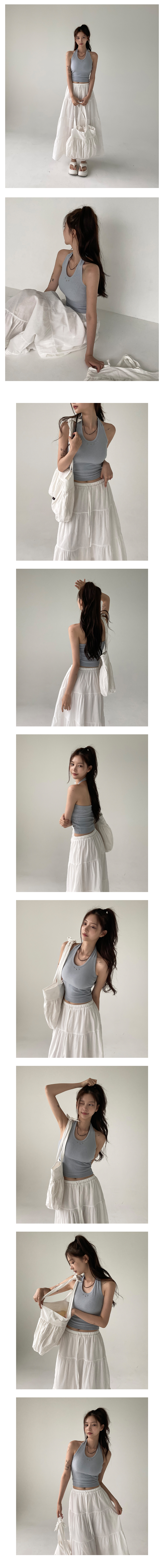 [힙/쫀쫀/내수]소다 스터드 홀터 나시