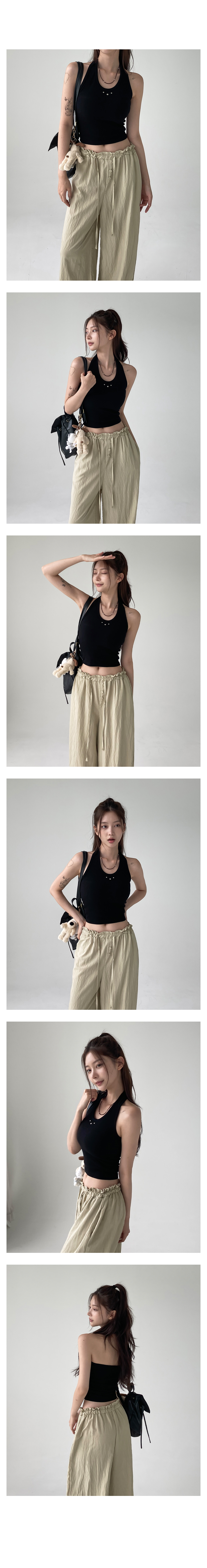 [힙/쫀쫀/내수]소다 스터드 홀터 나시