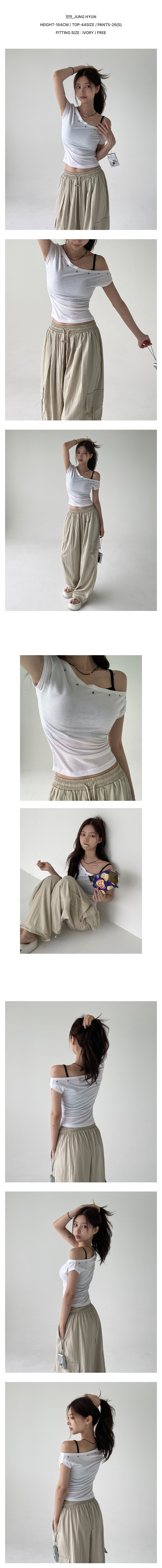 [원숄더/핏보장]위트 아일렛 반팔티