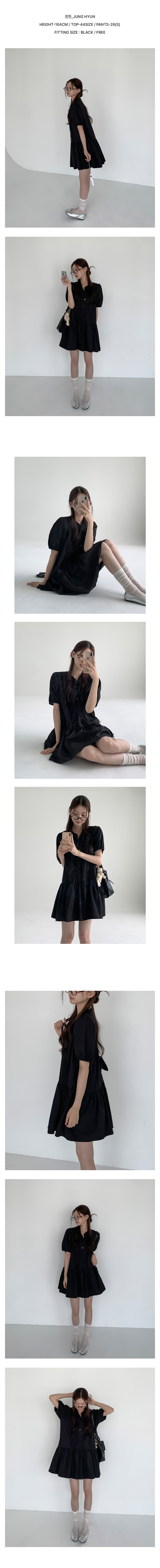 [러블리/체형커버]로디 핀턱 미니 원피스