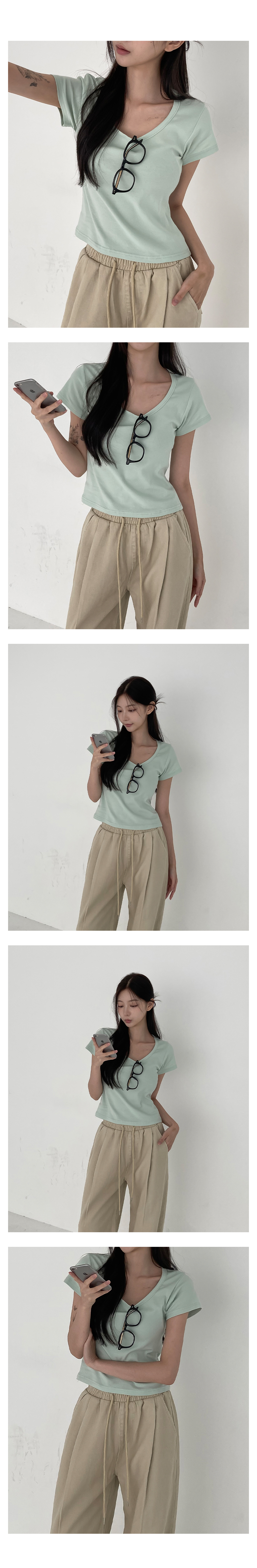 [BASIC/말라보이는핏]삼육오 스판 반팔티