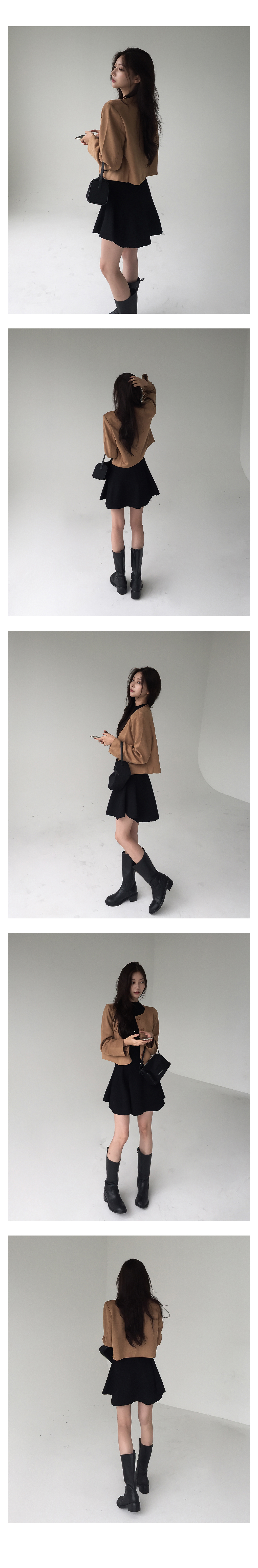 [가을무드/캐주얼]어텀 스웨이드 크롭 자켓