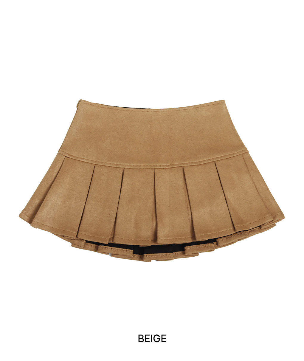 [속바지/페미닌]카푸치노 스웨이드 스커트