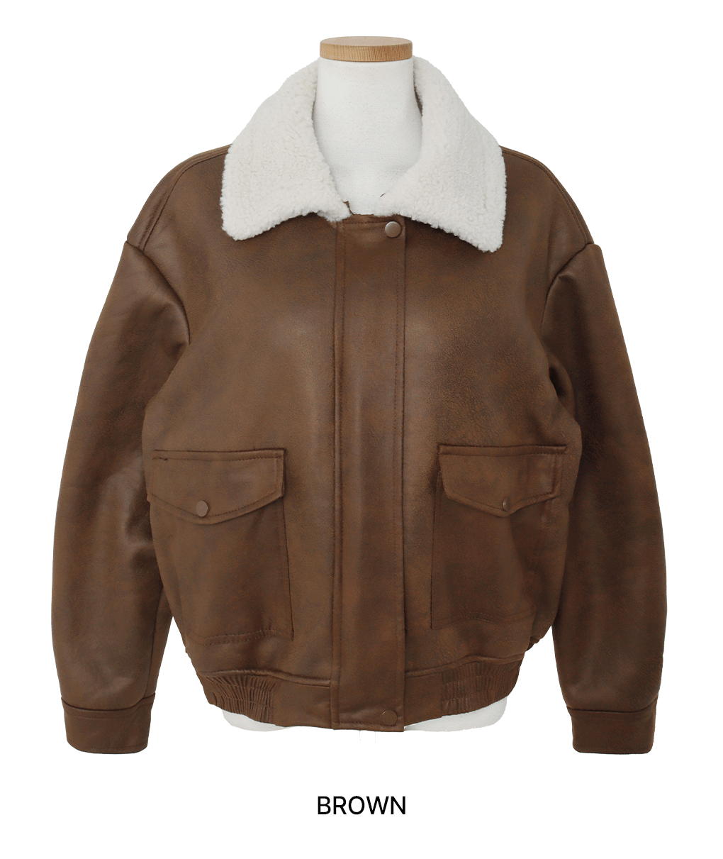 [양털안감/따뜻]무드인 빈티지 포켓 무스탕