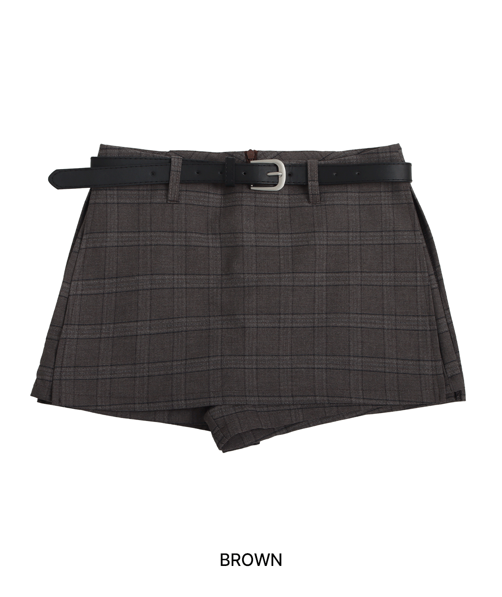 [벨트set/치마바지]포렌드 체크 미니 스커트