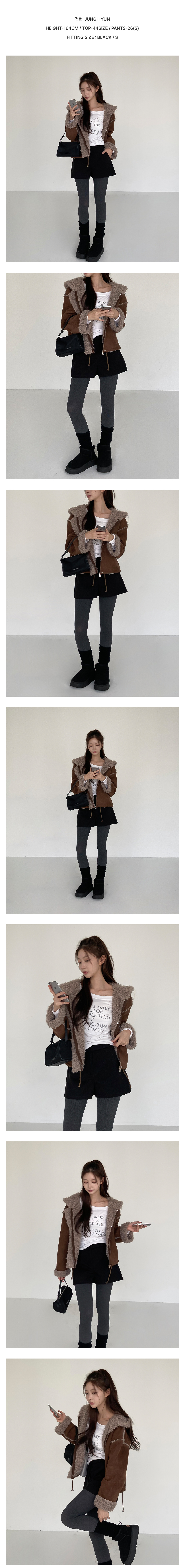 [겨울바지/기모]모노톤 모직 숏팬츠