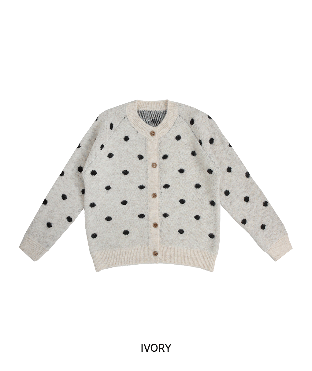 [포근🤍/울니트]귀욤무드 도트 니트 가디건