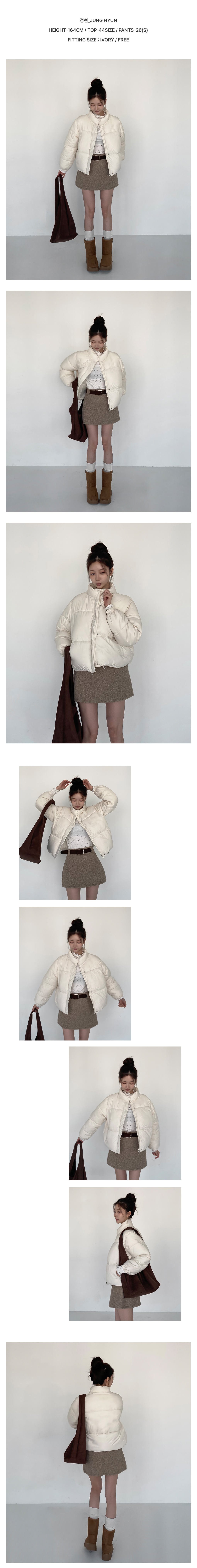 [겨울필수/웰론]스노우 버튼 숏 패딩