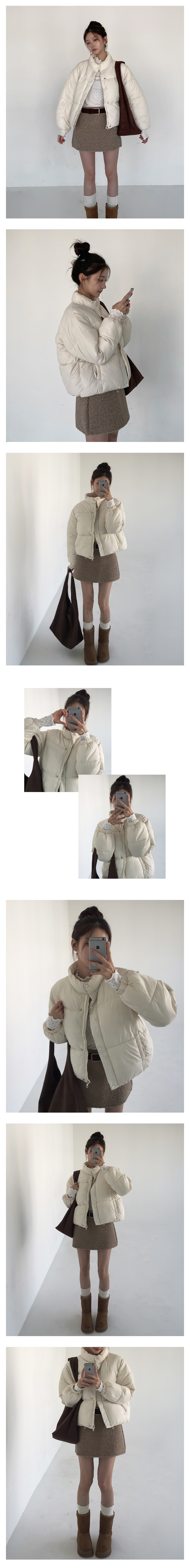 [겨울필수/웰론]스노우 버튼 숏 패딩