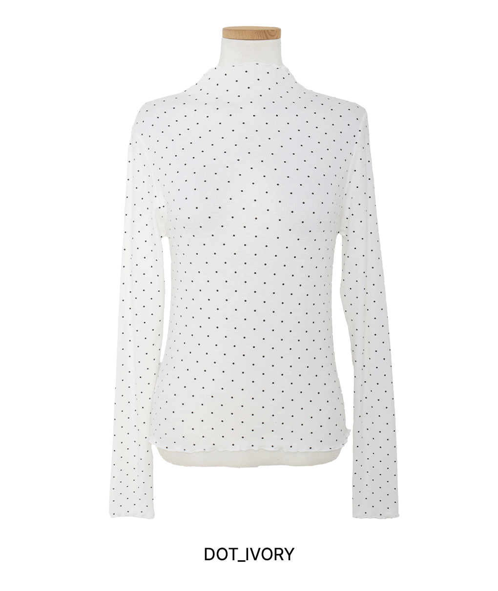 [2가지ver/레이어드]쿠앤크 도트 프릴 티셔츠