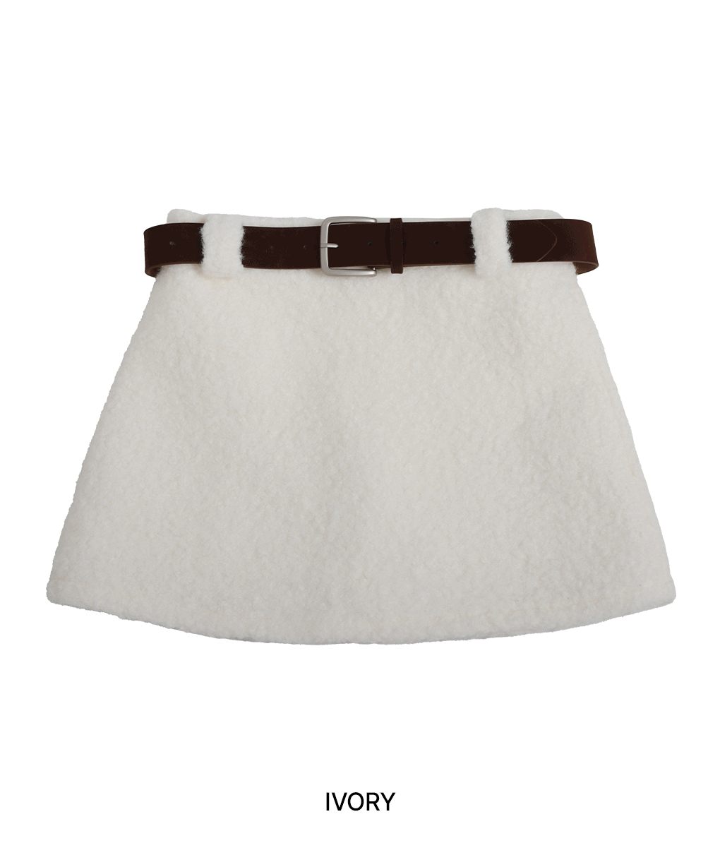 [벨트set/겨울치마]머핀 뽀글이 미니 스커트