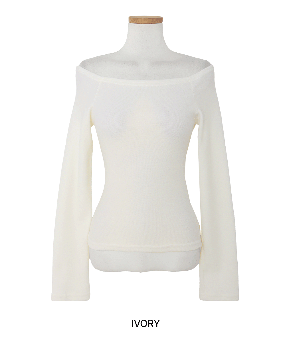 [연말룩/포근기모☁️]포텐 오프숄더 긴팔티