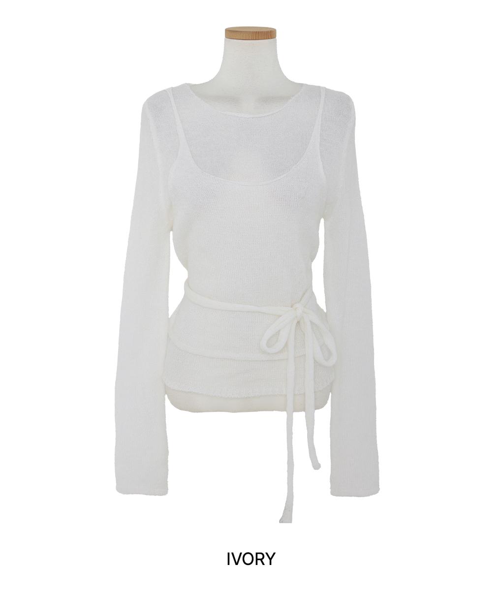 [일체형/페미닌]세인트 레이어드 스트랩 니트