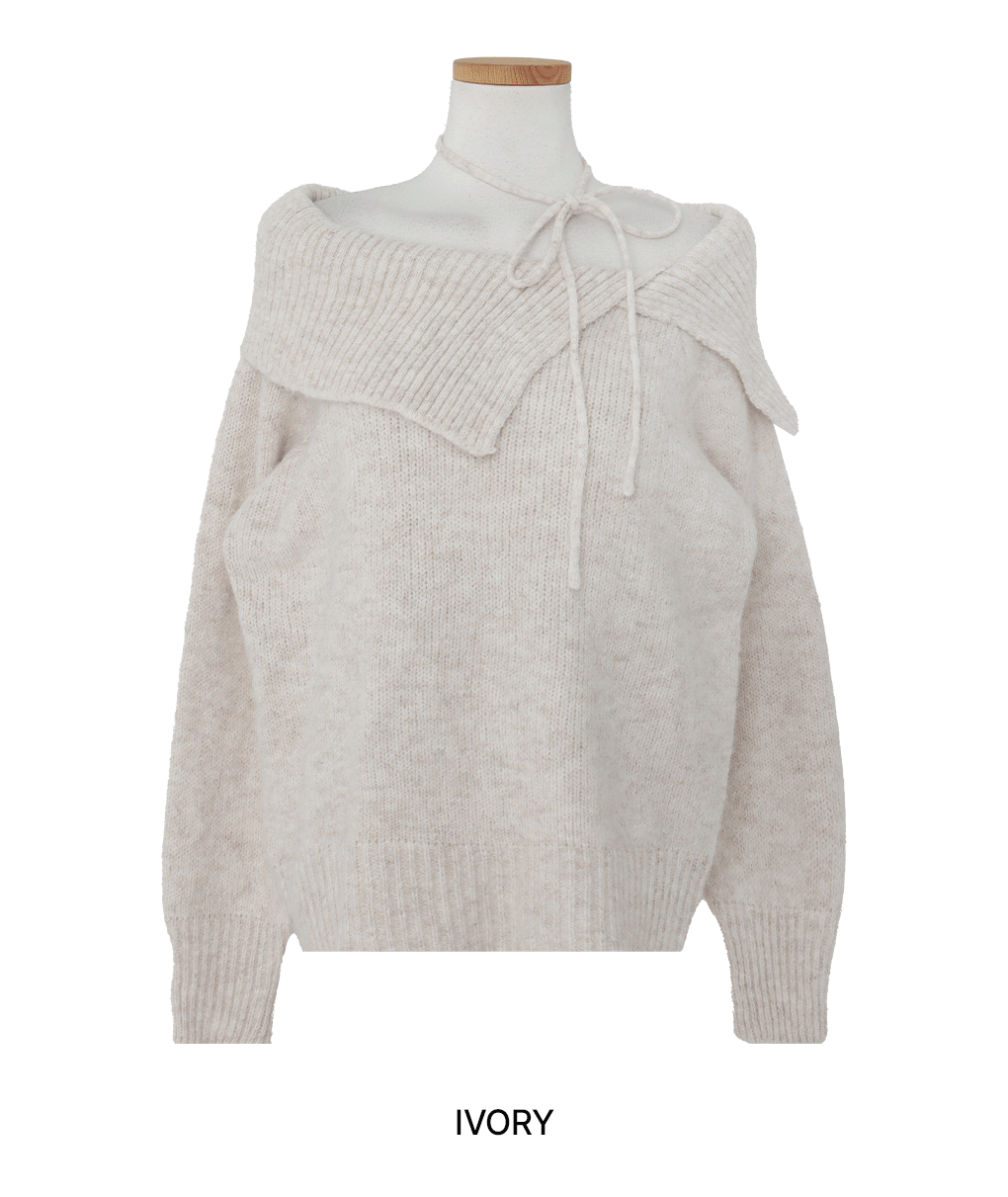 [연말룩❤/스트랩set]벨라 오프숄더 트임 니트