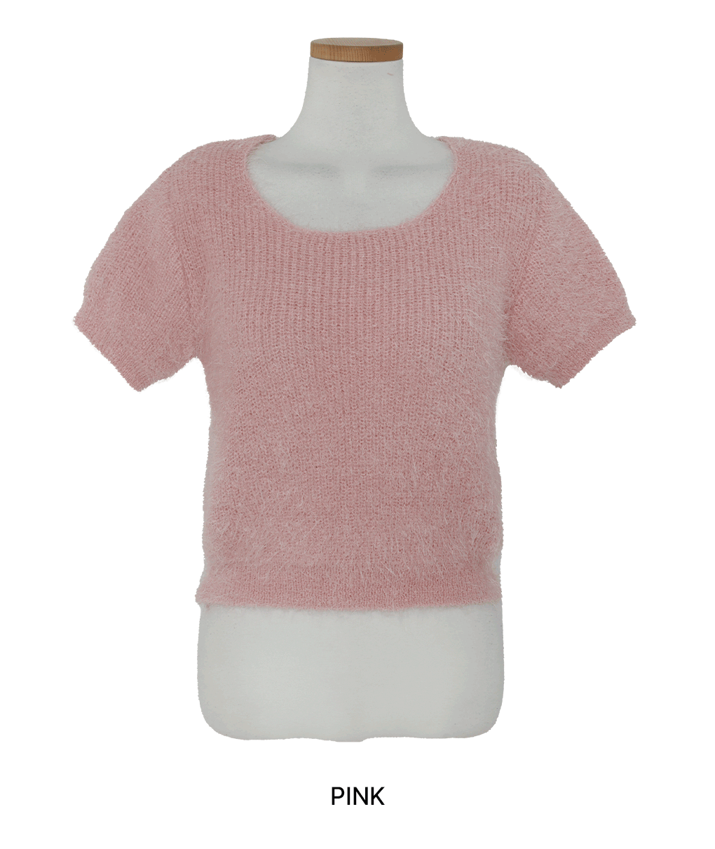 [러블리]스위티 솔잎 반팔 니트