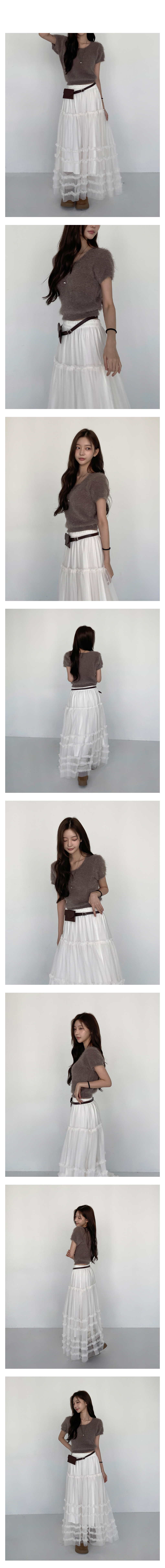 [러블리]스위티 솔잎 반팔 니트