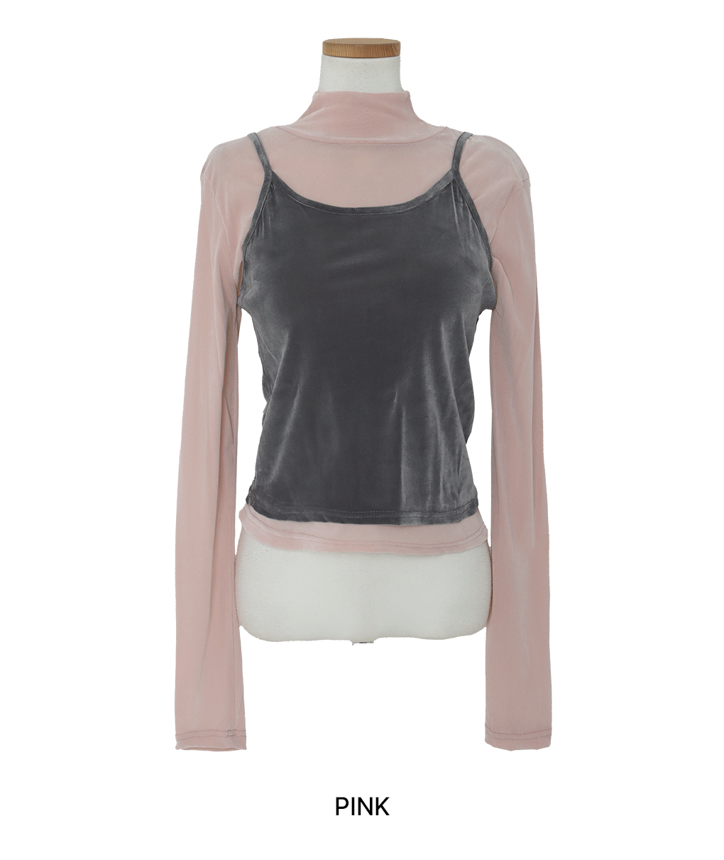 [나시set]소프트 벨벳 레이어드 긴팔티