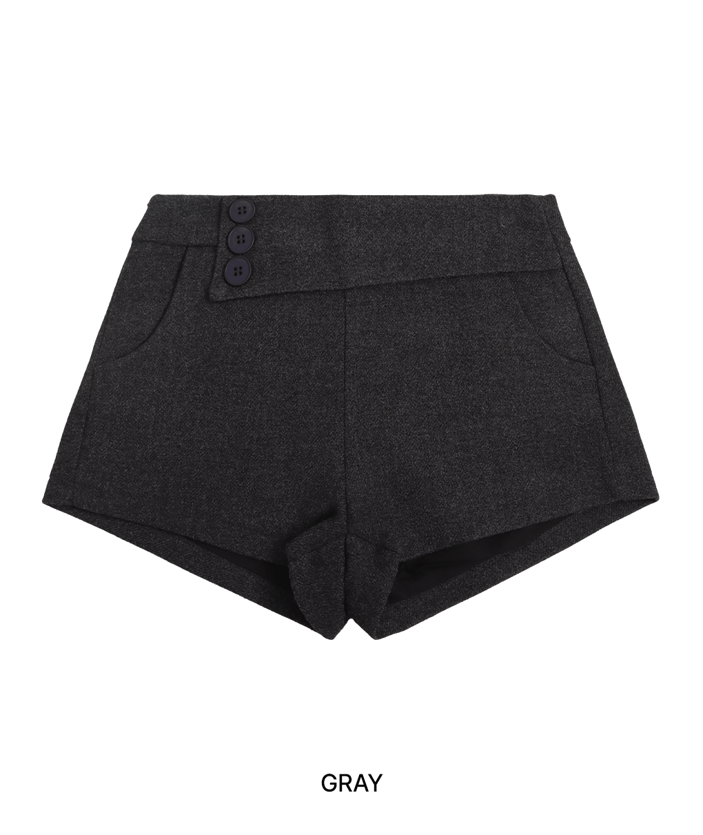 [울60%/핏보장]레도 버튼 모직 숏팬츠