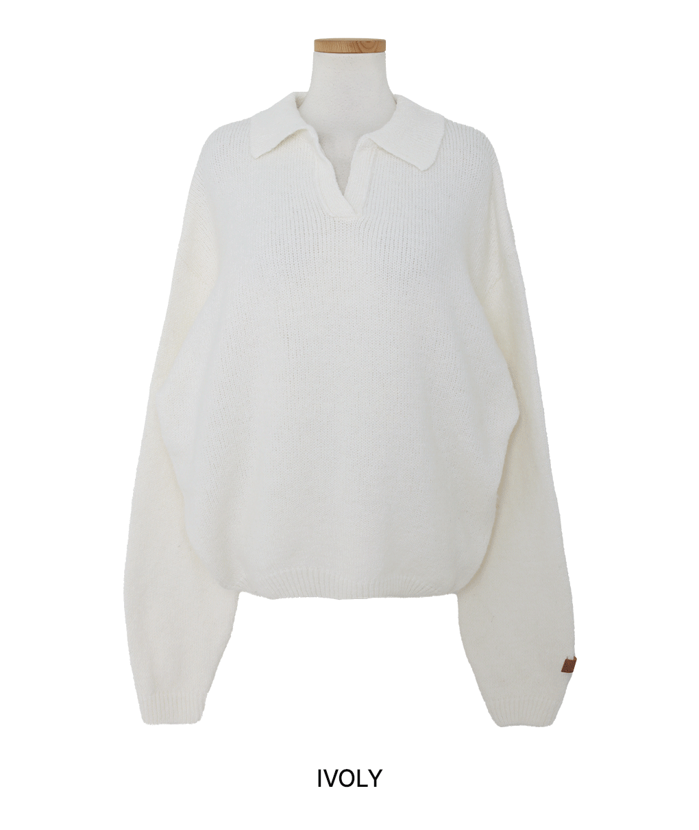 [여리핏/봄까지쭉-]블러 카라 울 루즈핏 니트