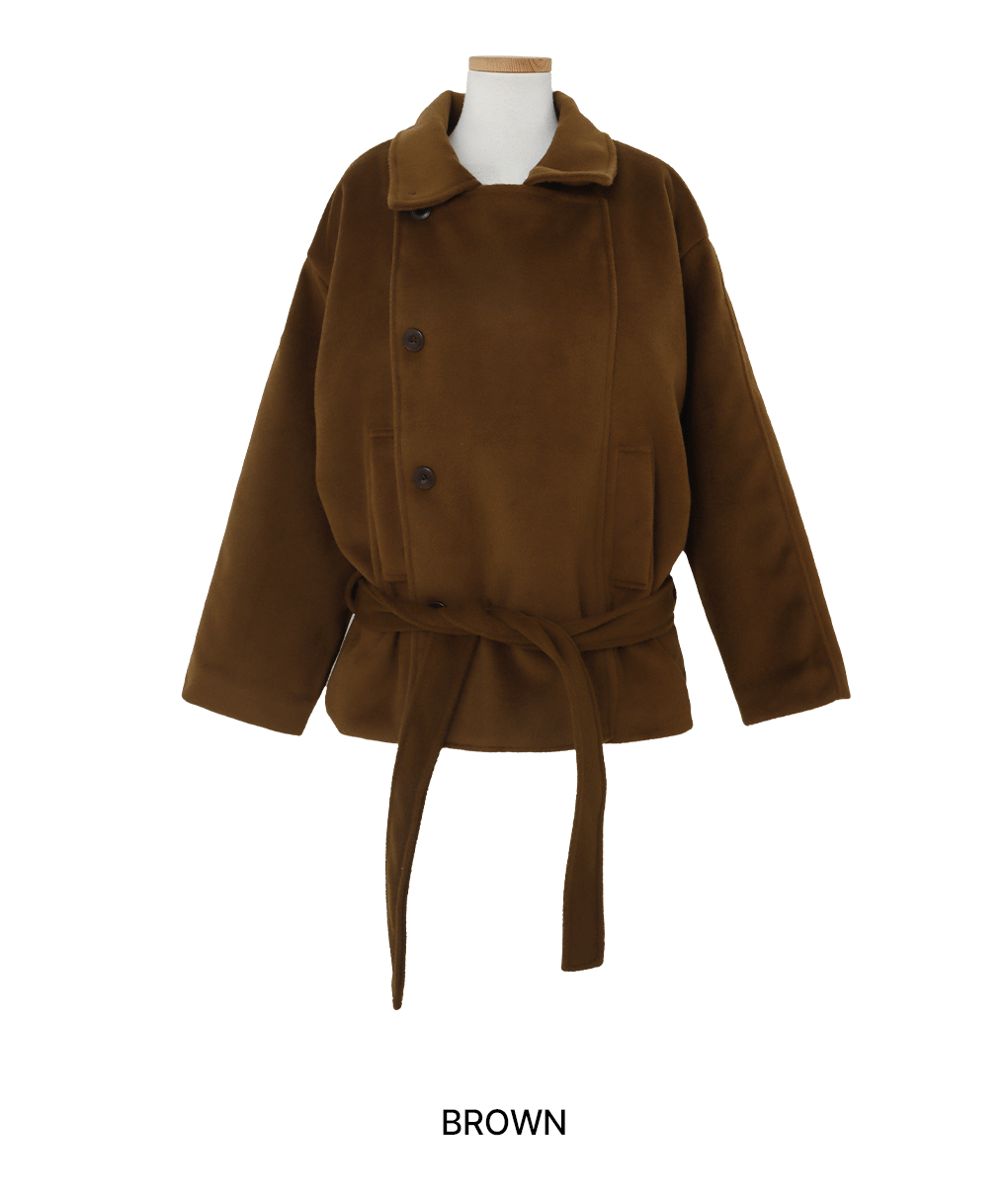 [벨트set/누빔안감]코오 하프 더블 코트