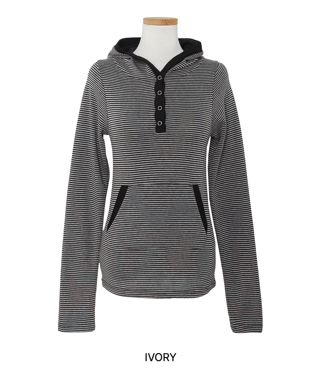 [*코디포인트/데일리]케즈 스트라이프 슬림 후드