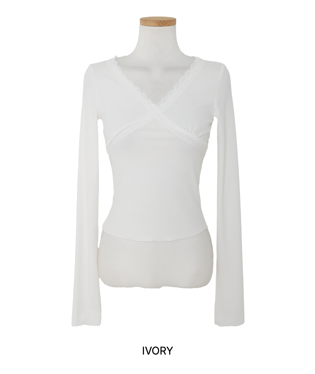 [여리핏/데일리]마키 레이스 브이 긴팔티