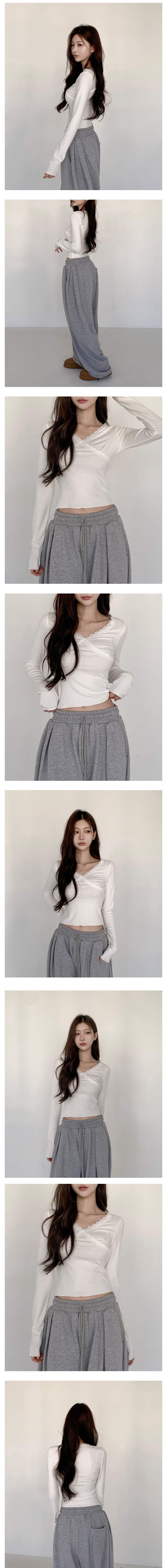 [여리핏/데일리]마키 레이스 브이 긴팔티