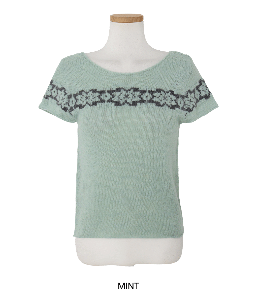 [예쁨보장/고퀄리티]눈꽃 레이어드 반팔 니트