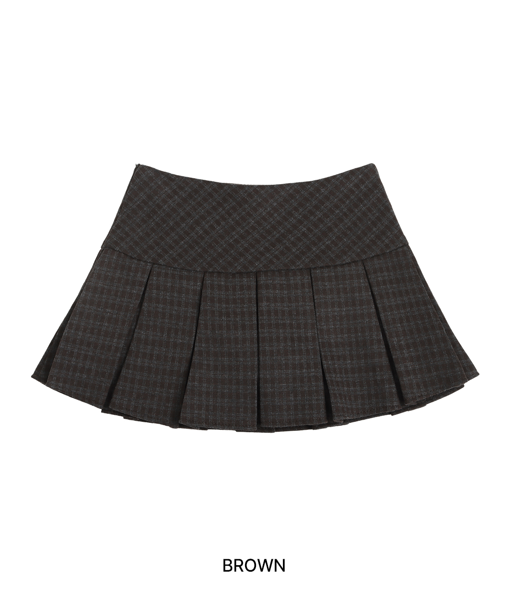 [빈티지/바지안감]빈츠 체크 플리츠 스커트