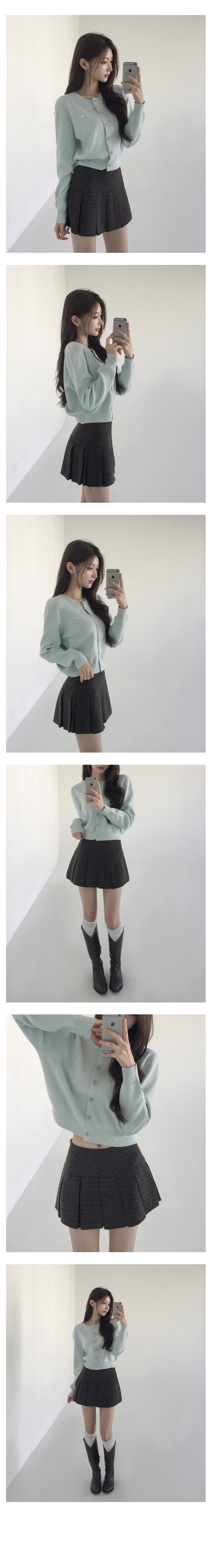 [빈티지/바지안감]빈츠 체크 플리츠 스커트