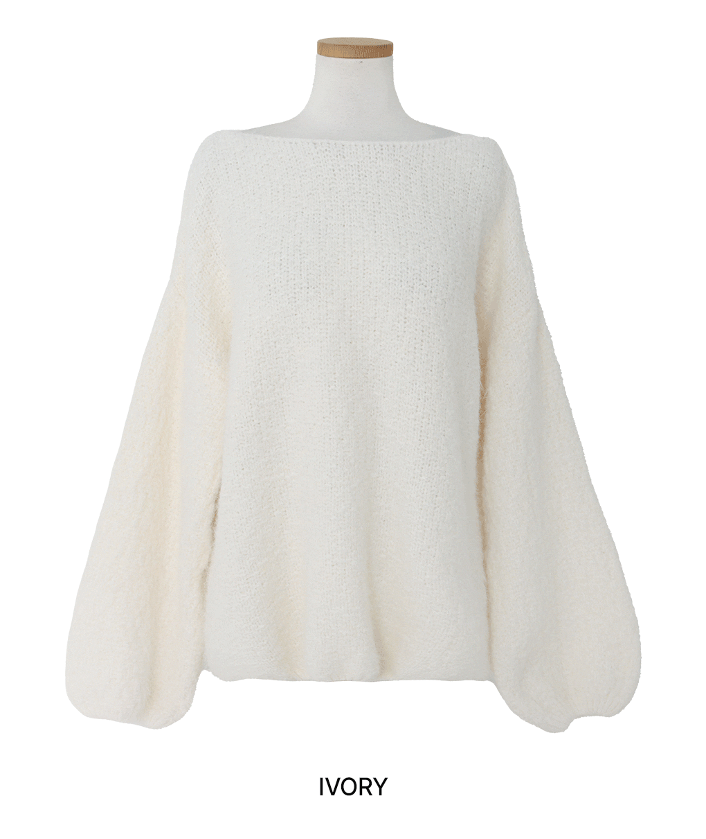 [여리핏/벌룬소매*]몽글이 오프숄더 니트