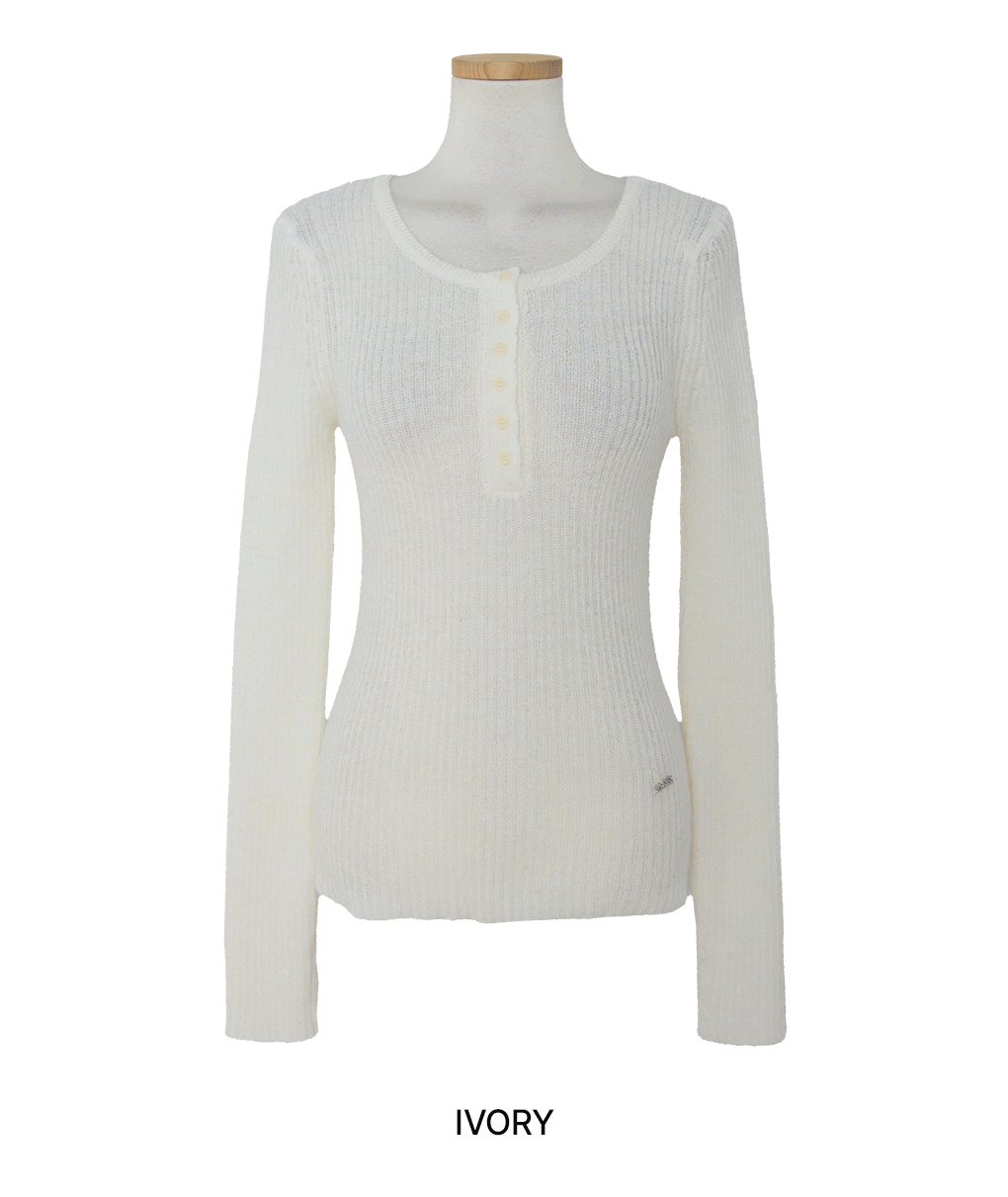 [*소매까지여리/울]엔초 버튼 슬림핏 니트