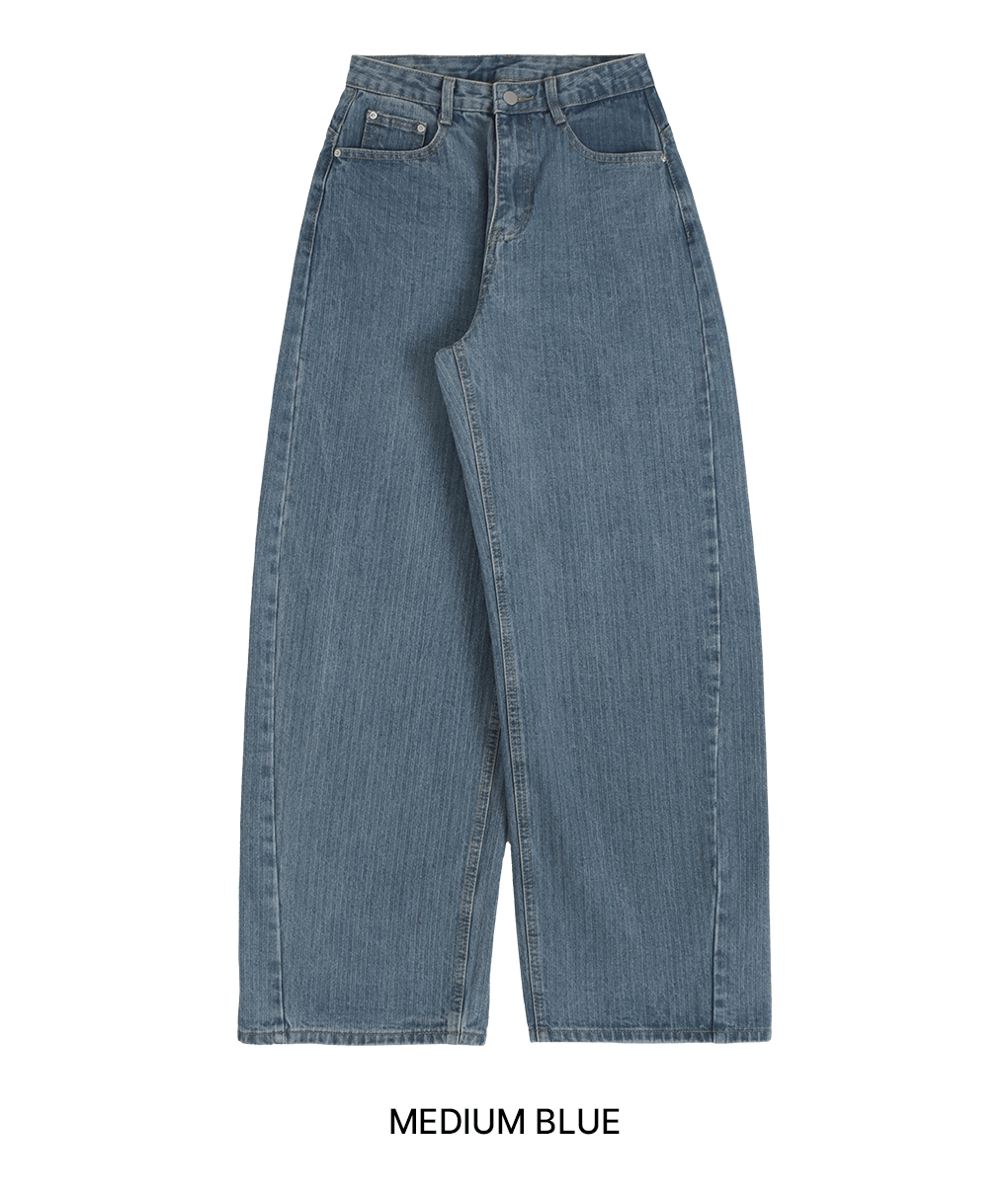 [코디point/핏보장]헤링본 와이드 데님 팬츠