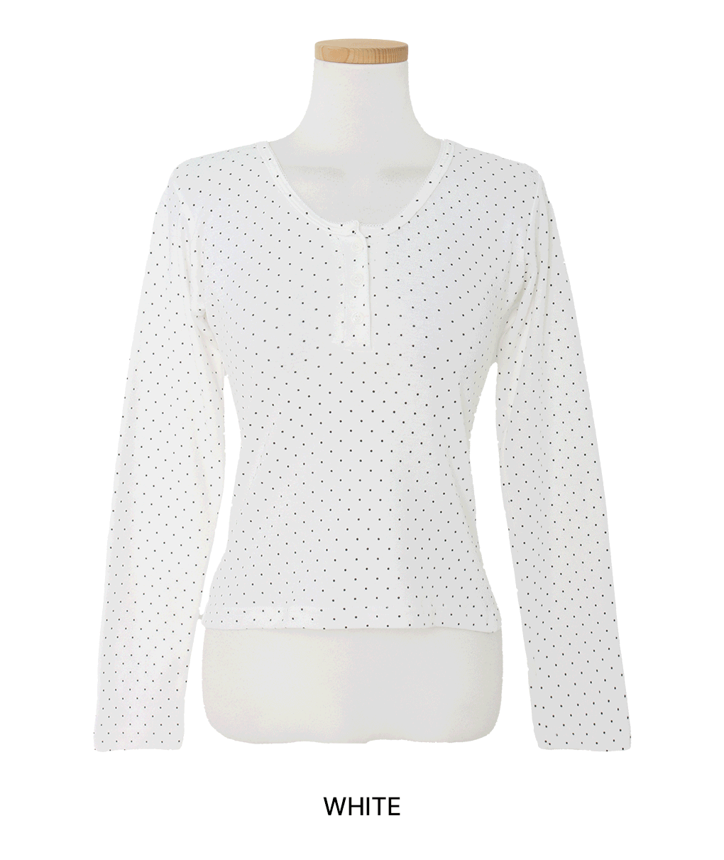 [봄신상/러블리]온다 도트 레이스 긴팔티셔츠