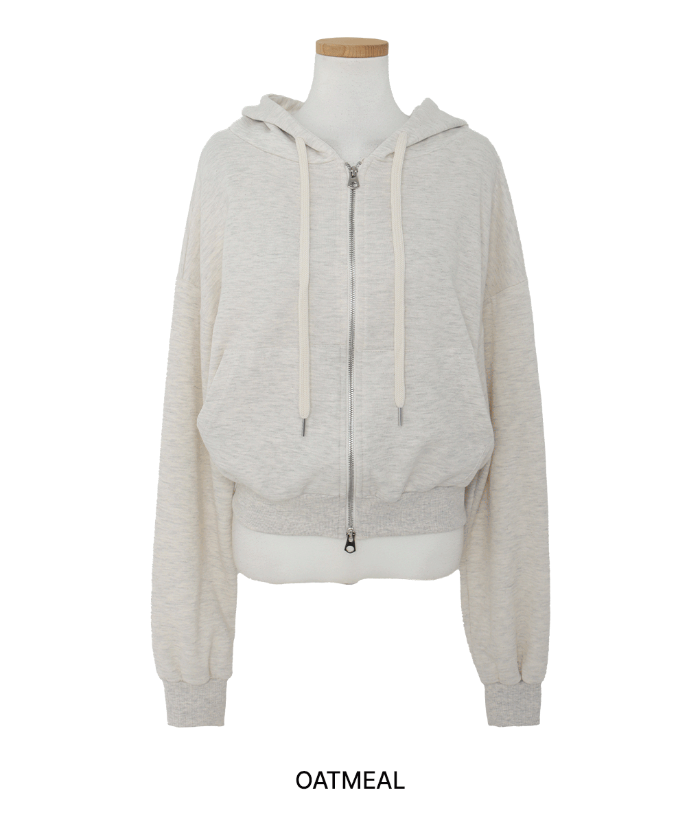 [셋업가능!/투웨이]마요 크롭 무지 후드집업