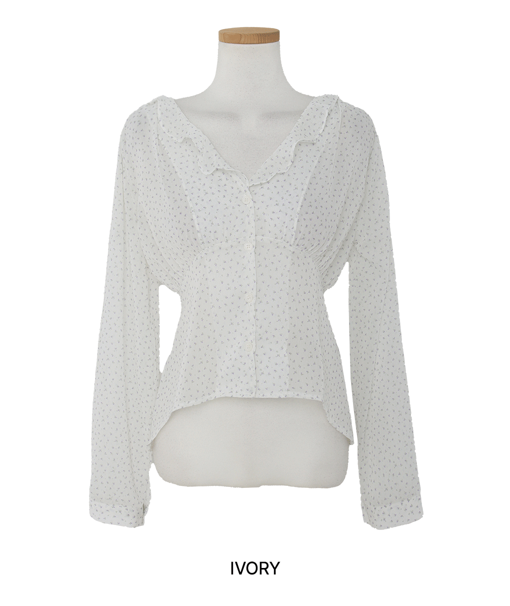 [고퀄/데이트룩]여리 플라워 프릴 블라우스